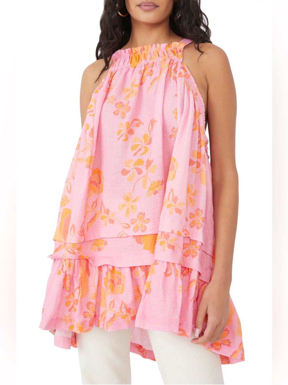 Free People Fleur Printed Tunic in Petal Combo NWT XS